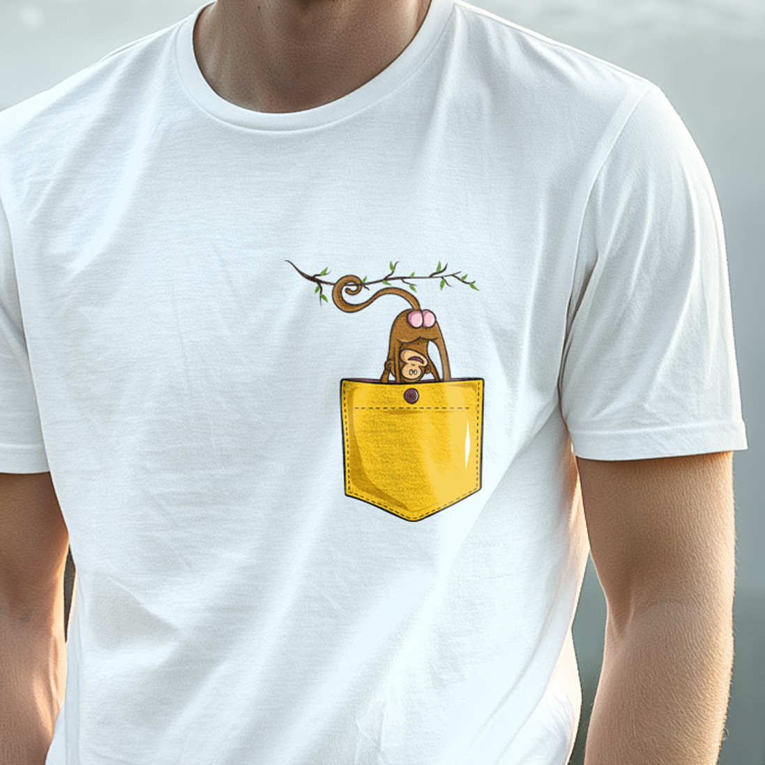 T-Shirt Monkey Butt Pocket