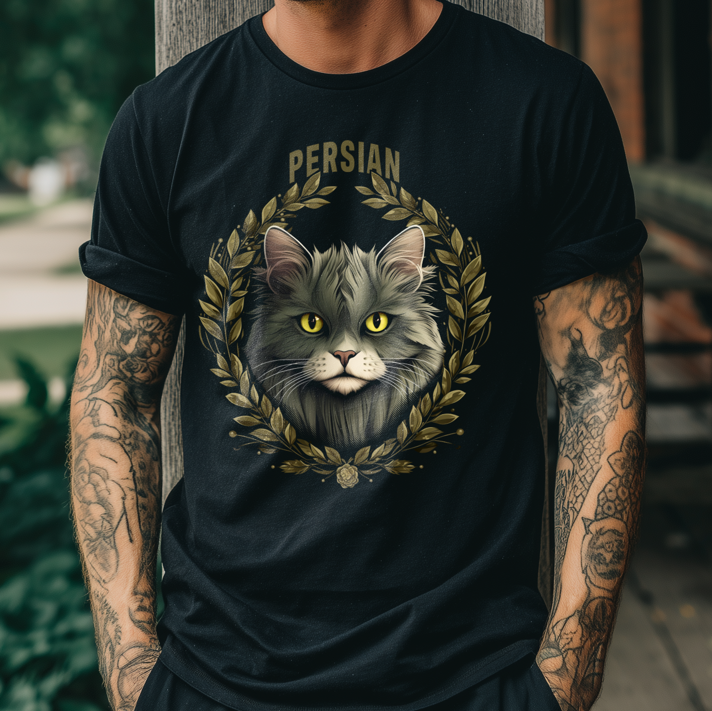 T-Shirt Persian Cat black