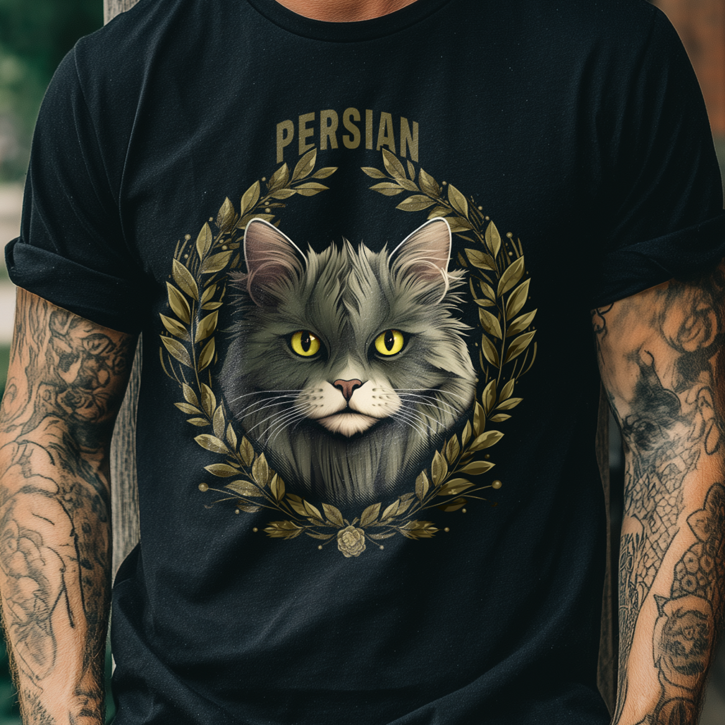 T-Shirt Persian Cat black