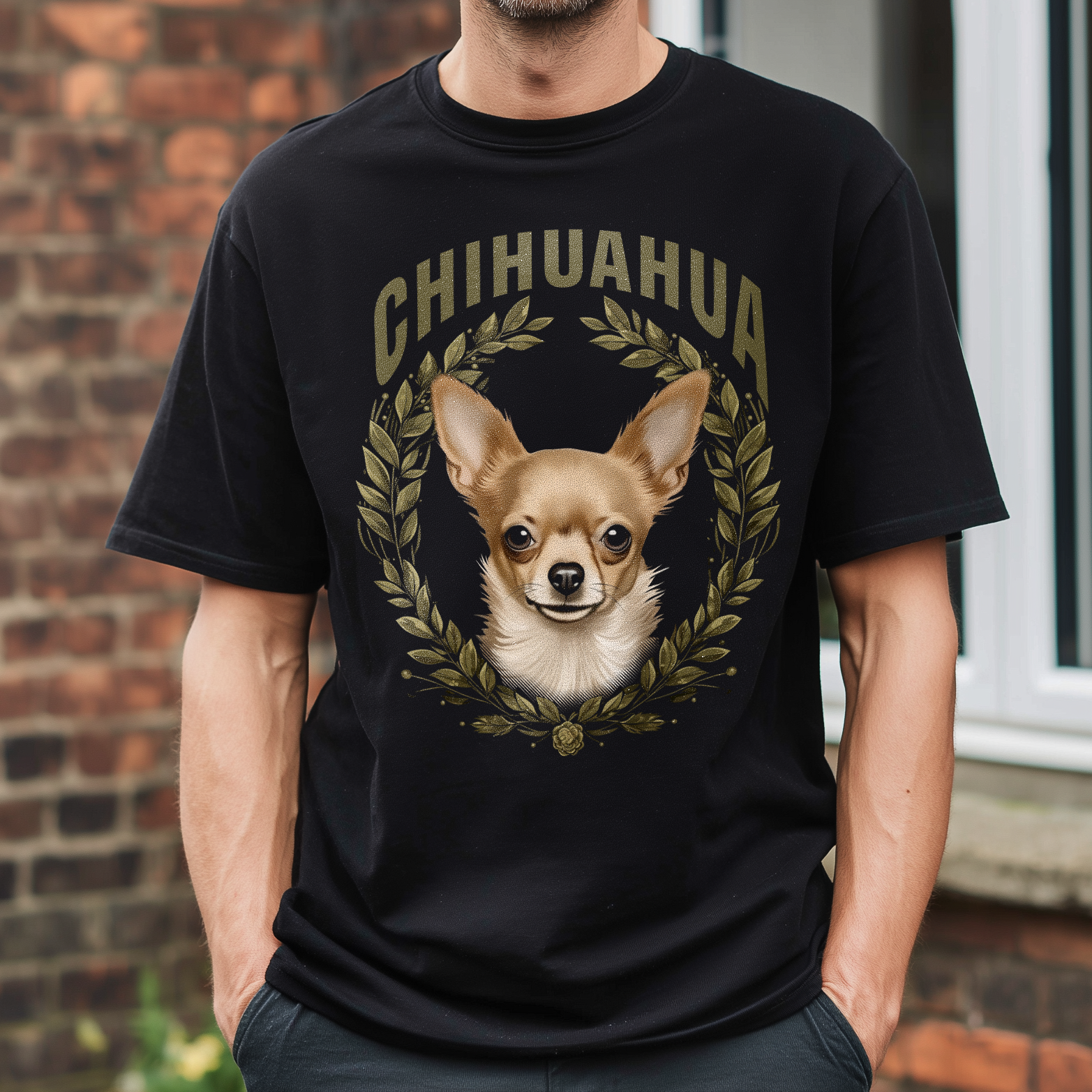 T-Shirt Chihuahua Beige black