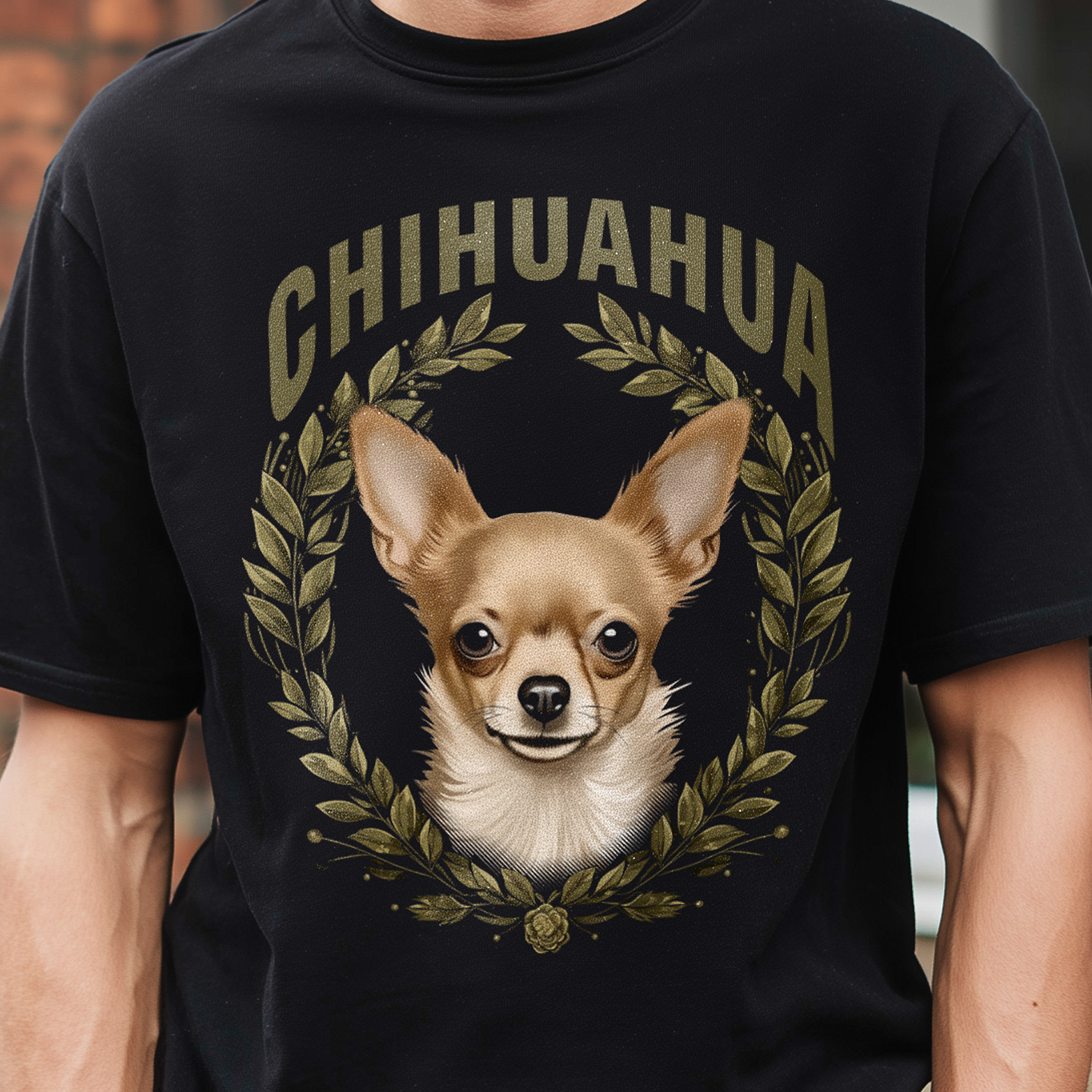 T-Shirt Chihuahua Beige black