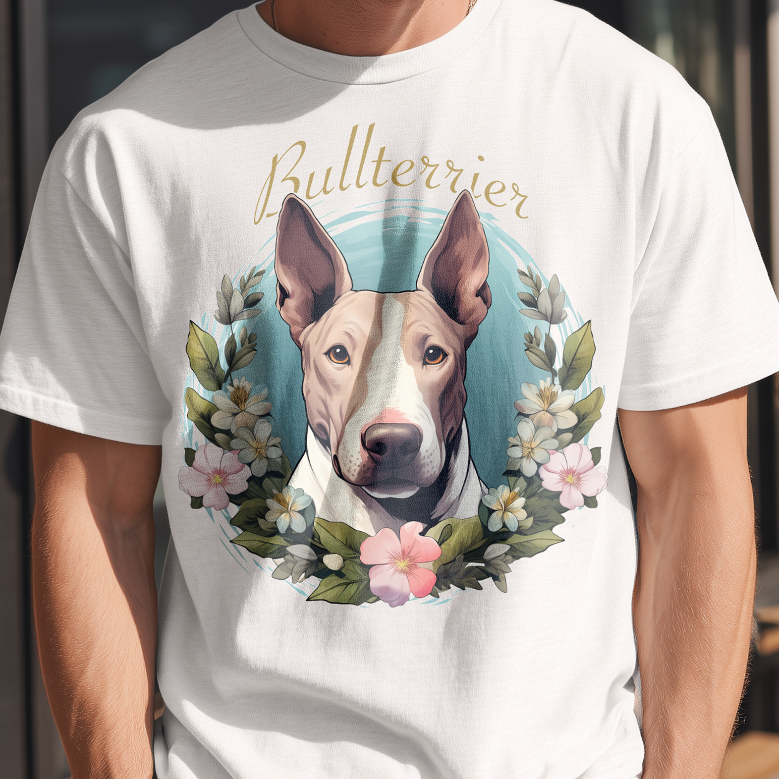 T-Shirt Bullterrier white