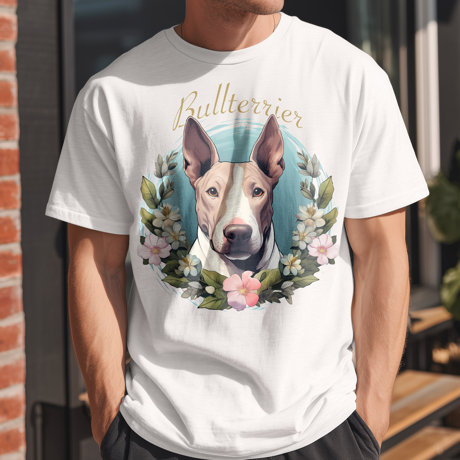 T-Shirt Bullterrier white