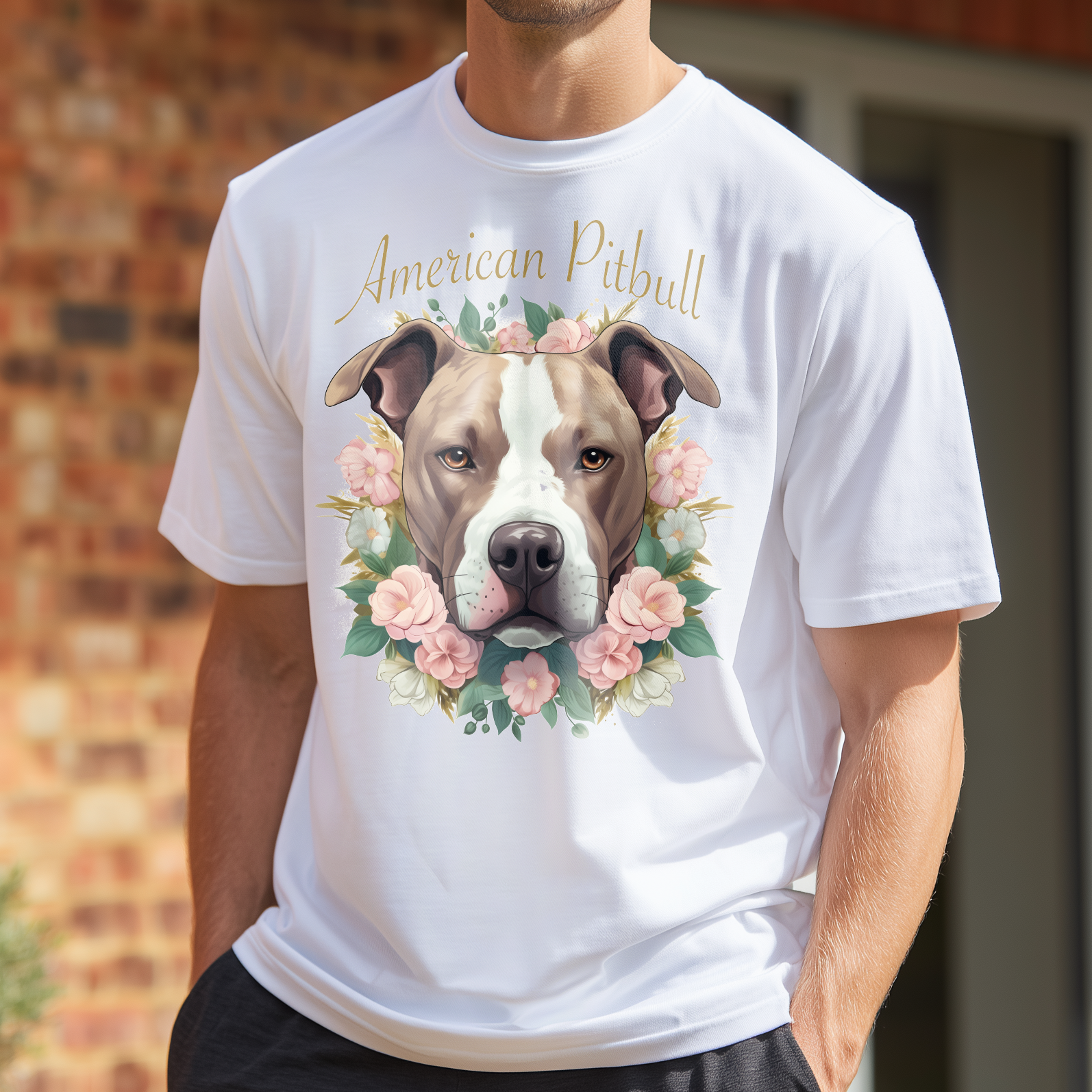 T-Shirt American Pitbull white