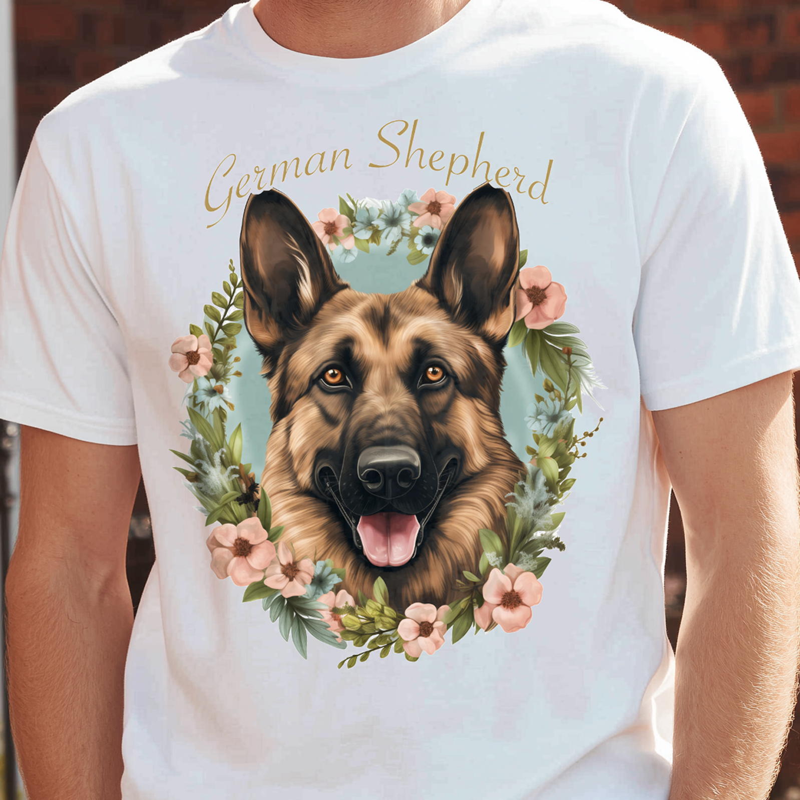 T-Shirt German Shepherd white