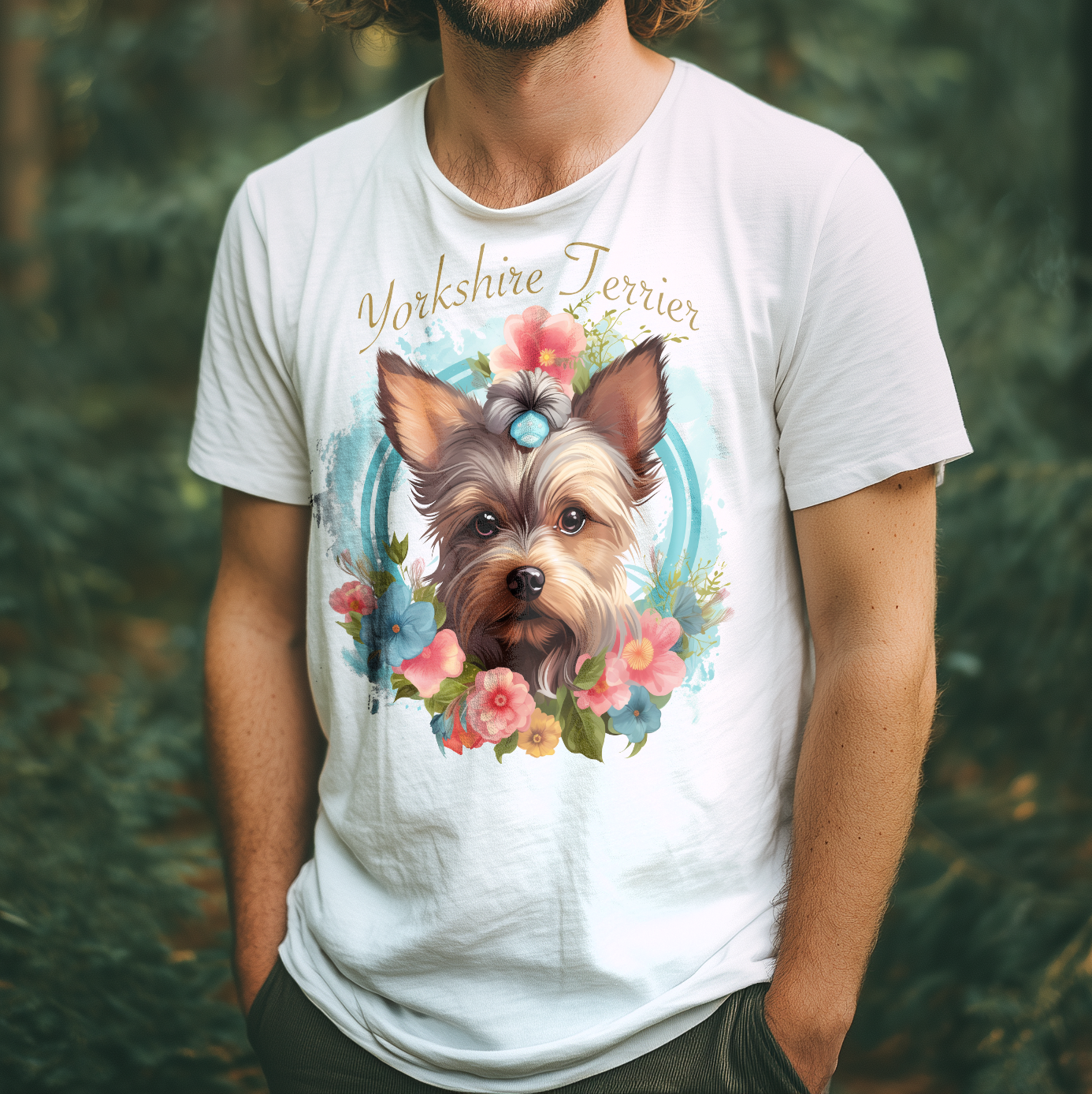T-Shirt Yorkshire Terrier white