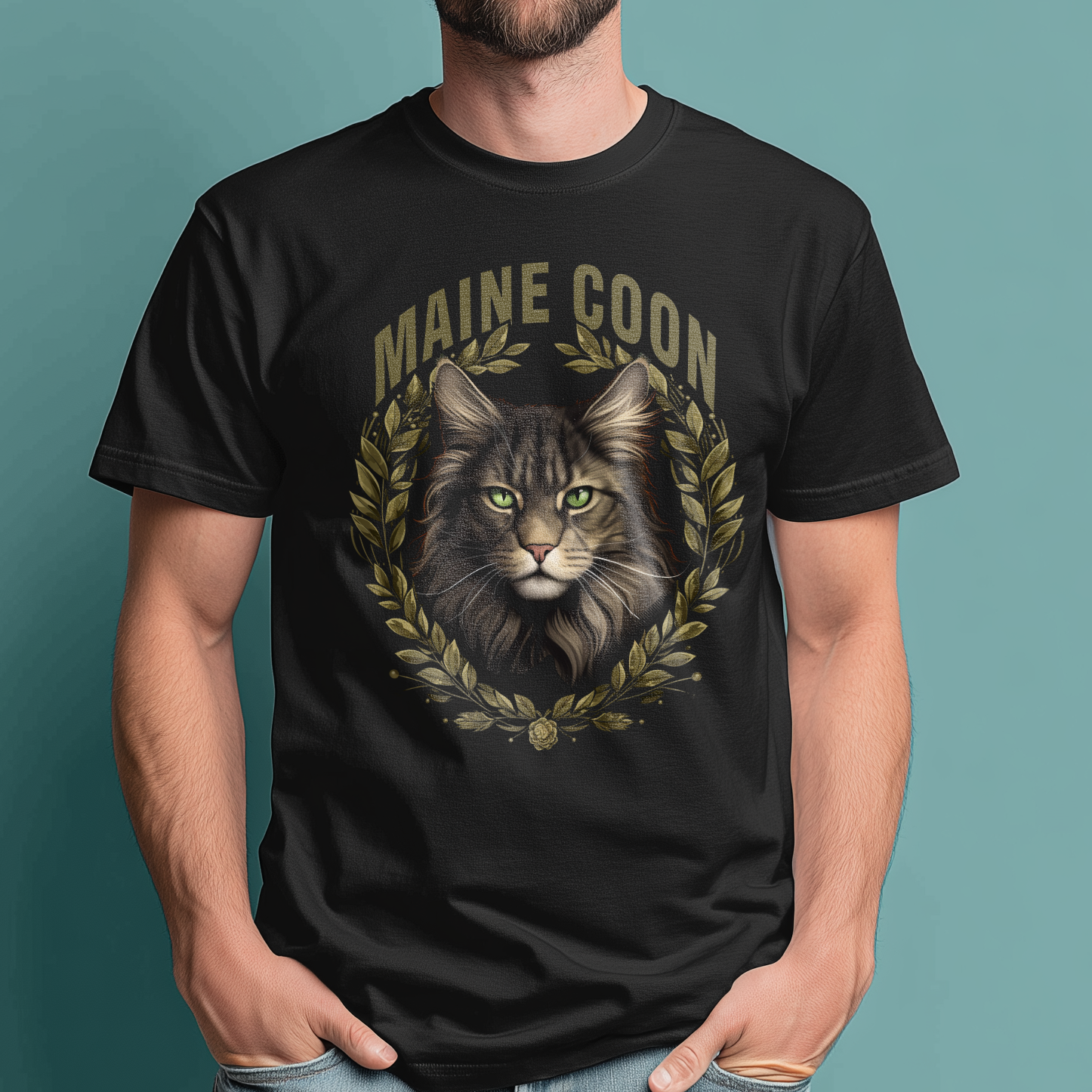 T-Shirt Maine Coon Cat black