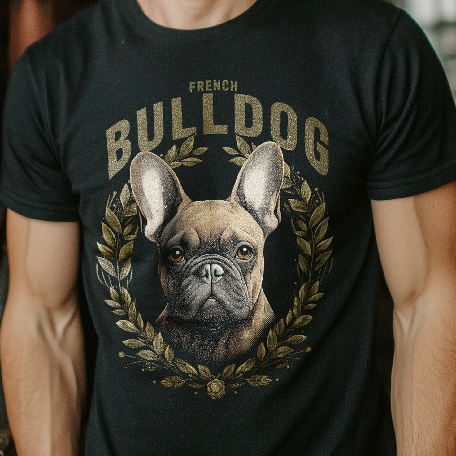 T-Shirt FrenchBulldog Beige black