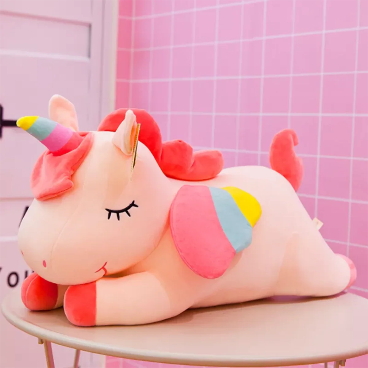 Einhorn Kuscheltier - 30cm süßes weiches Plüschtier schlafendes Unicorn