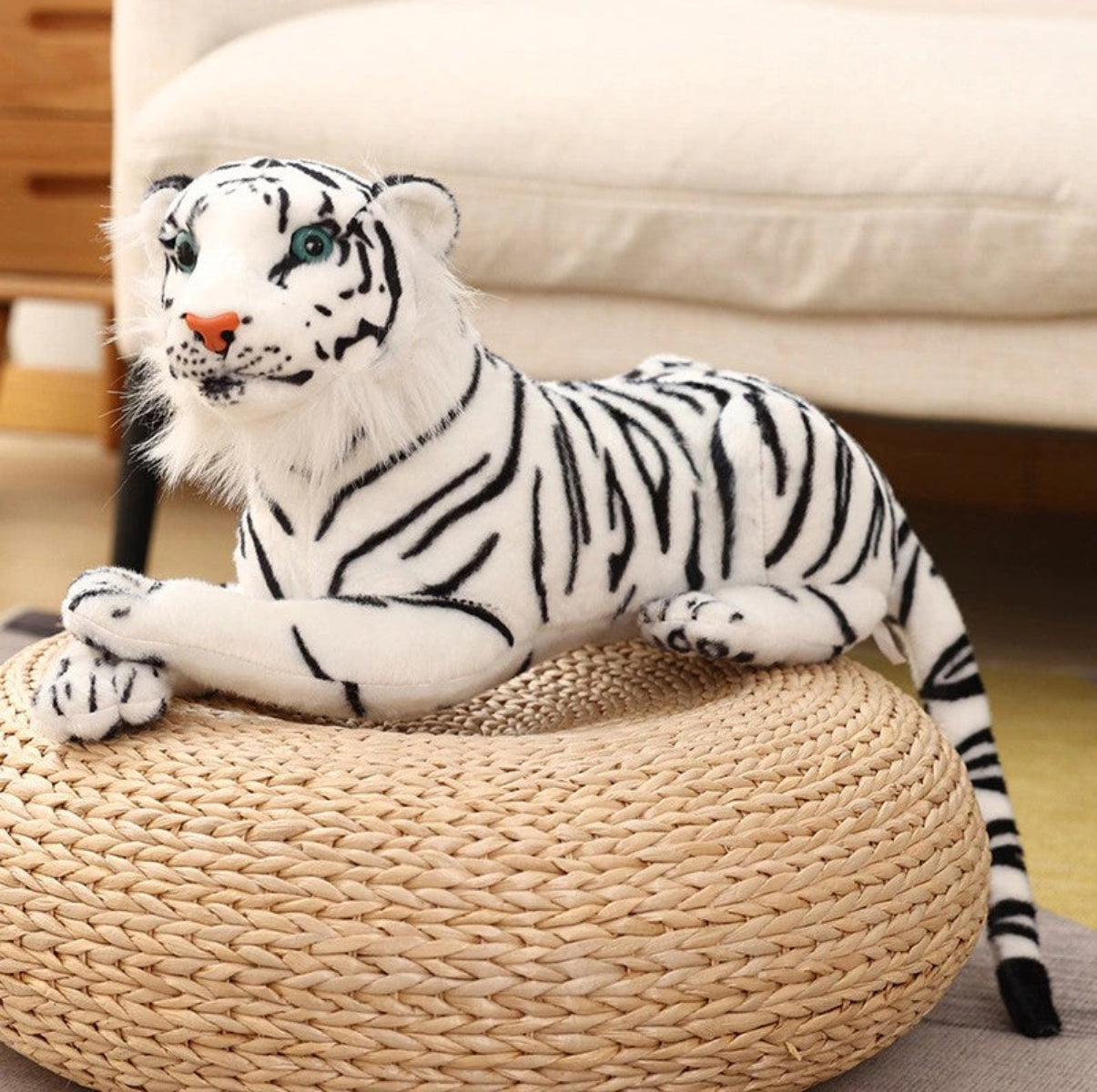 Weißer Tiger Kuscheltier - 30 cm Plüschtier Schneetiger Stofftier