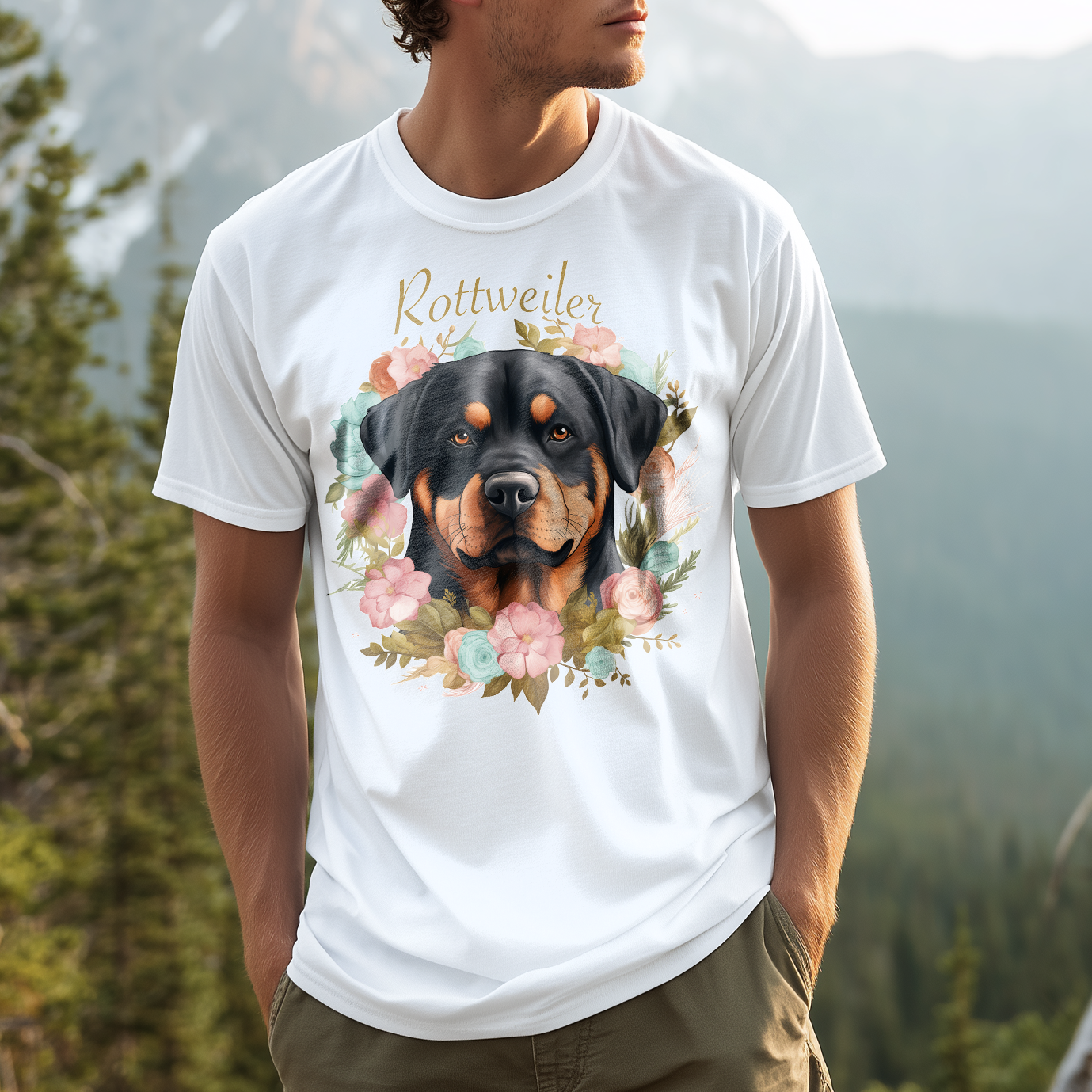 T-Shirt Rottweiler white