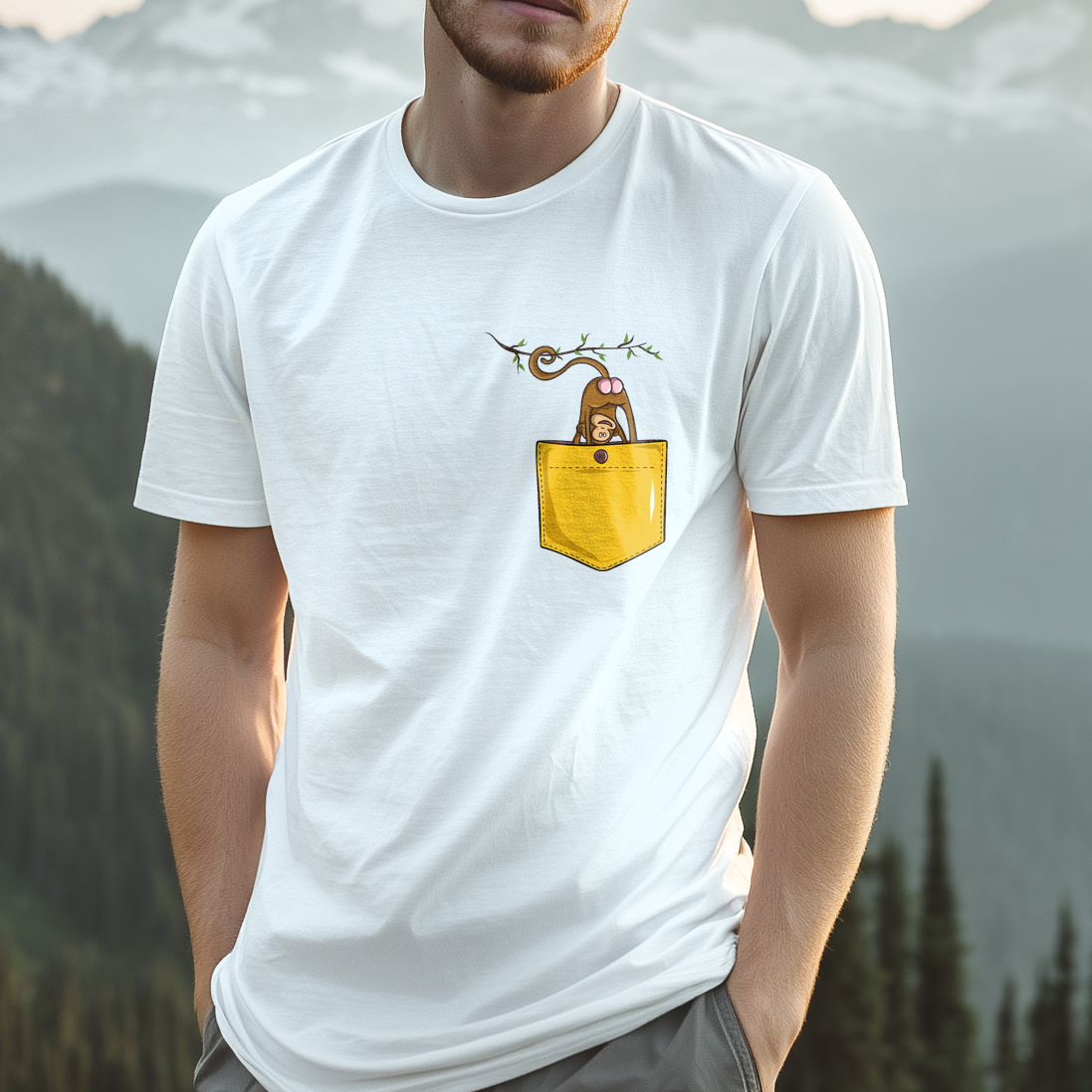 T-Shirt Monkey Butt Pocket