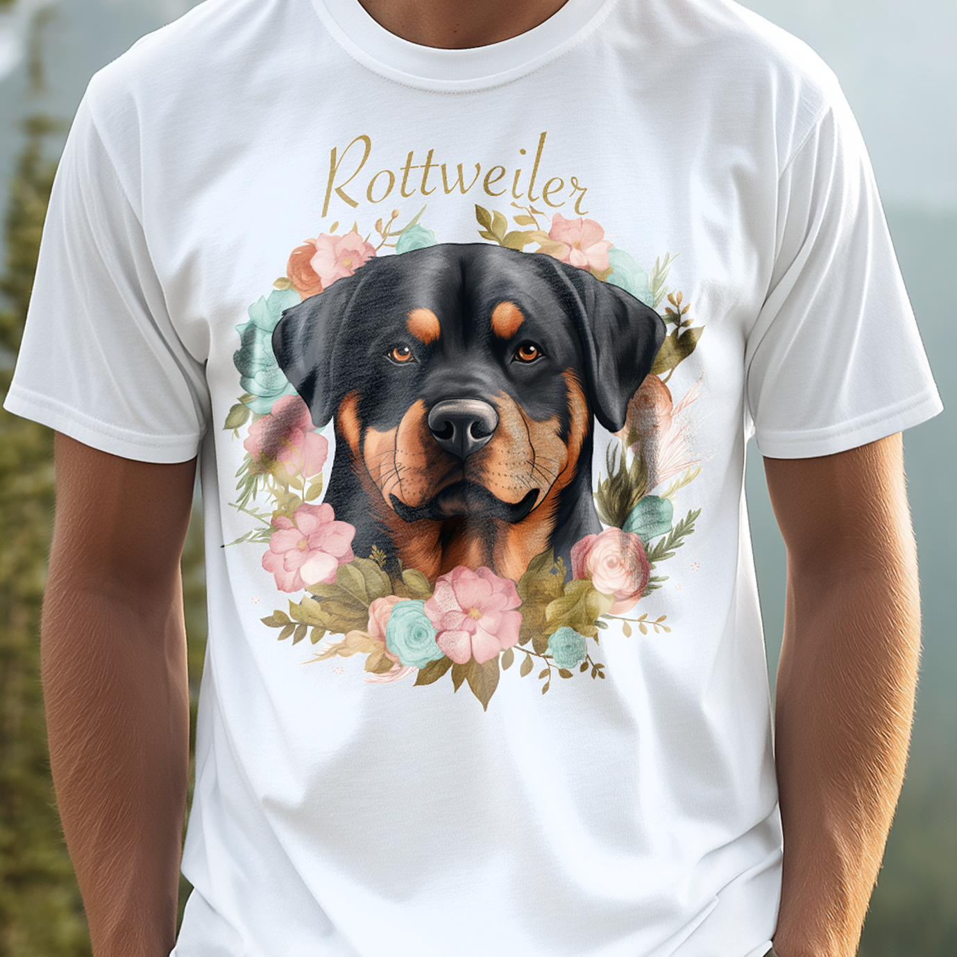 T-Shirt Rottweiler white