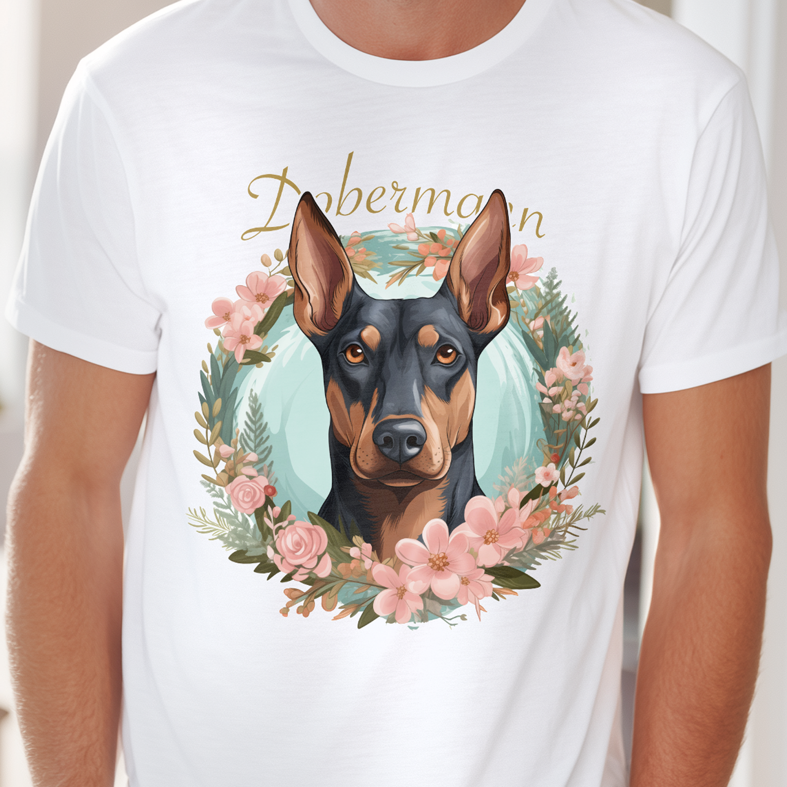 T-Shirt Dobermann white