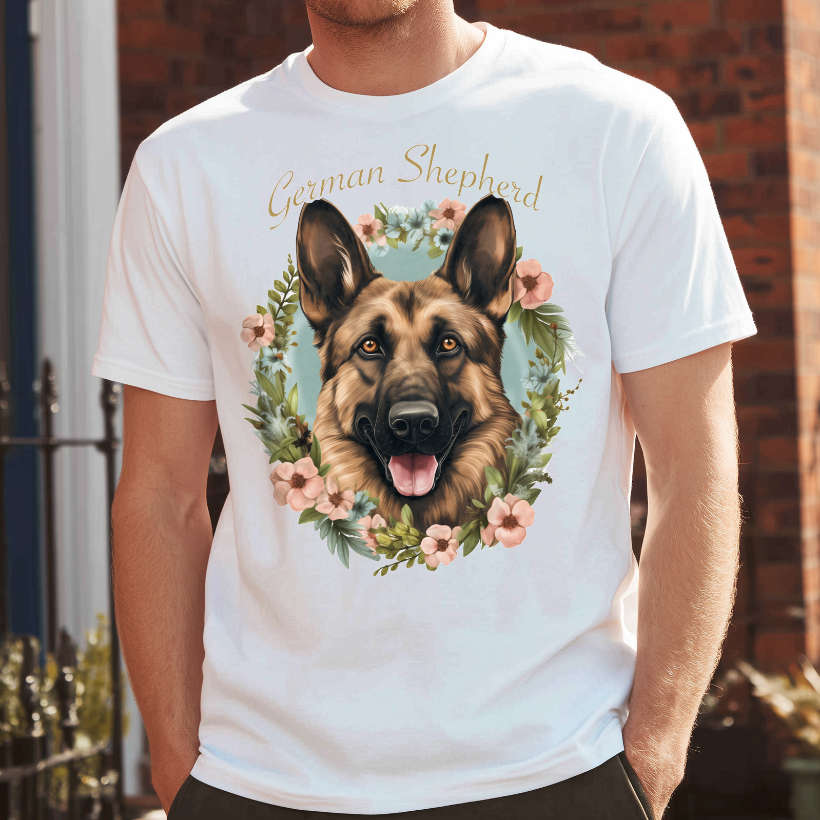 T-Shirt German Shepherd white