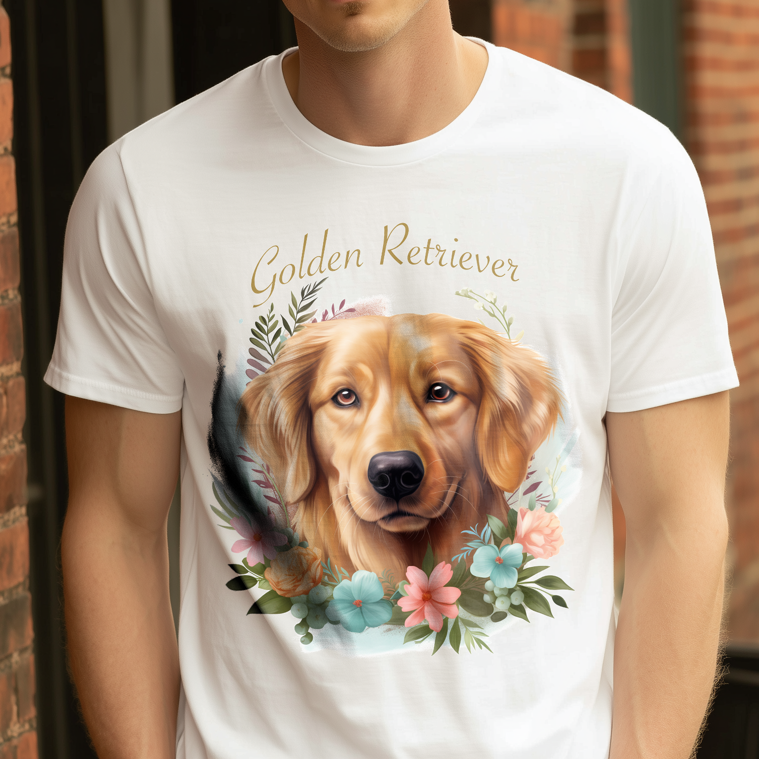 T-Shirt Golden Retriever white