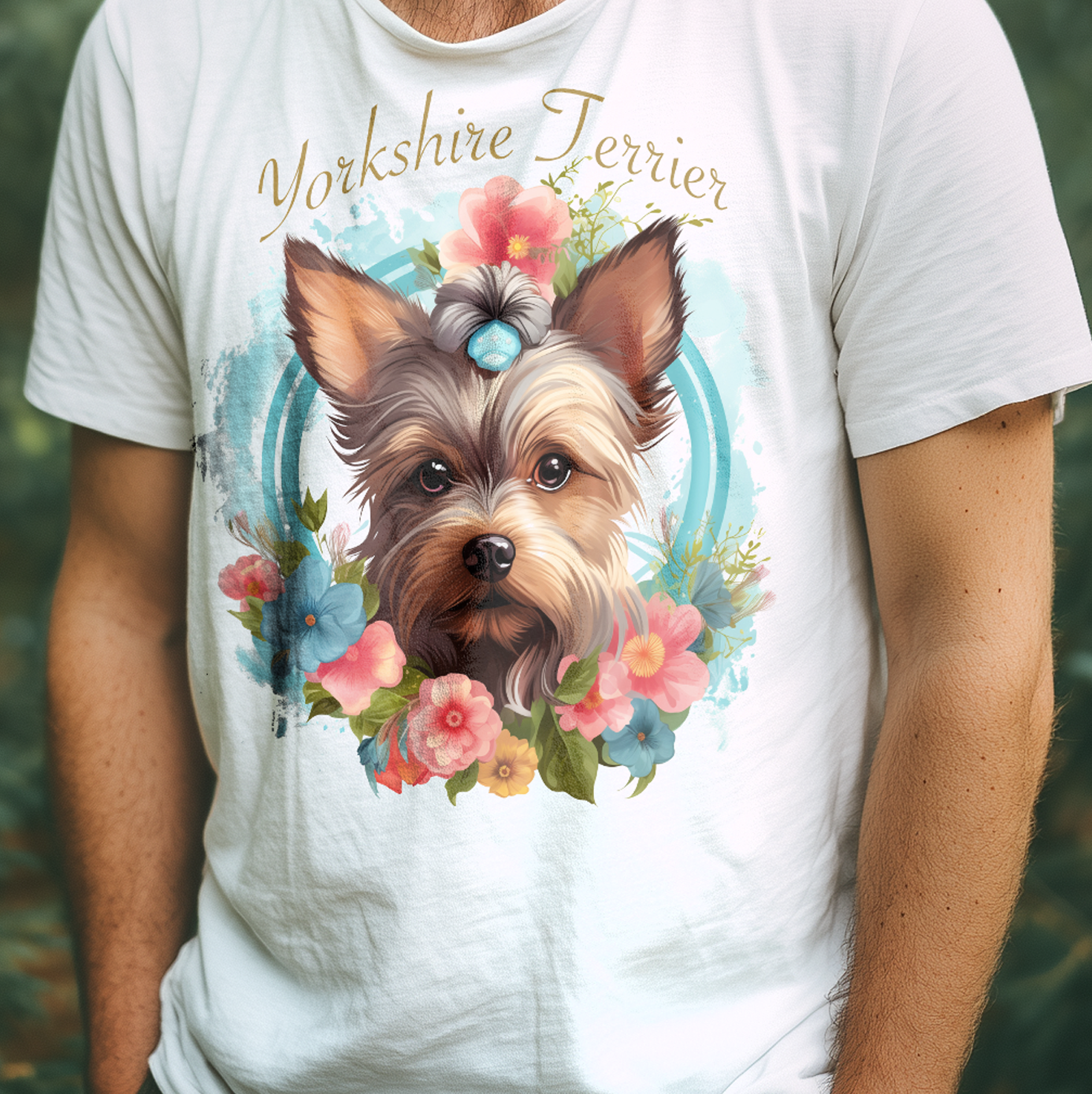 T-Shirt Yorkshire Terrier white