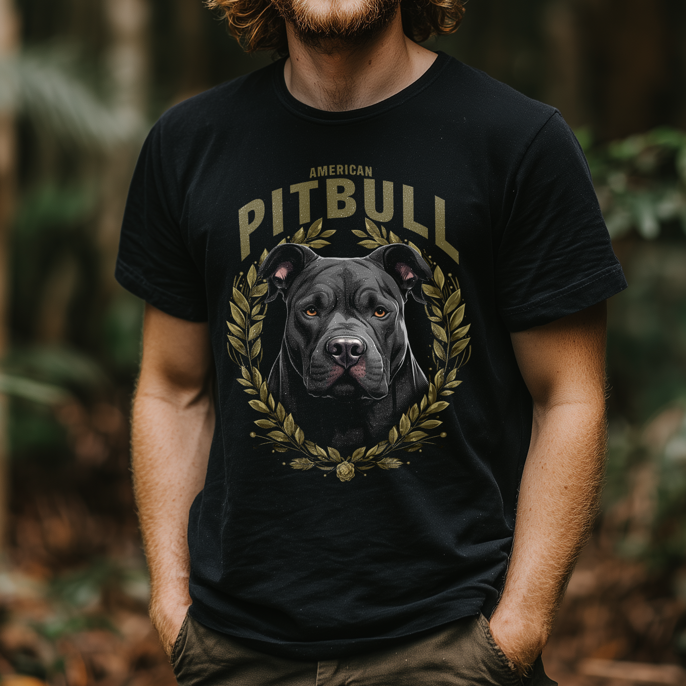 T-Shirt American Pitbull black