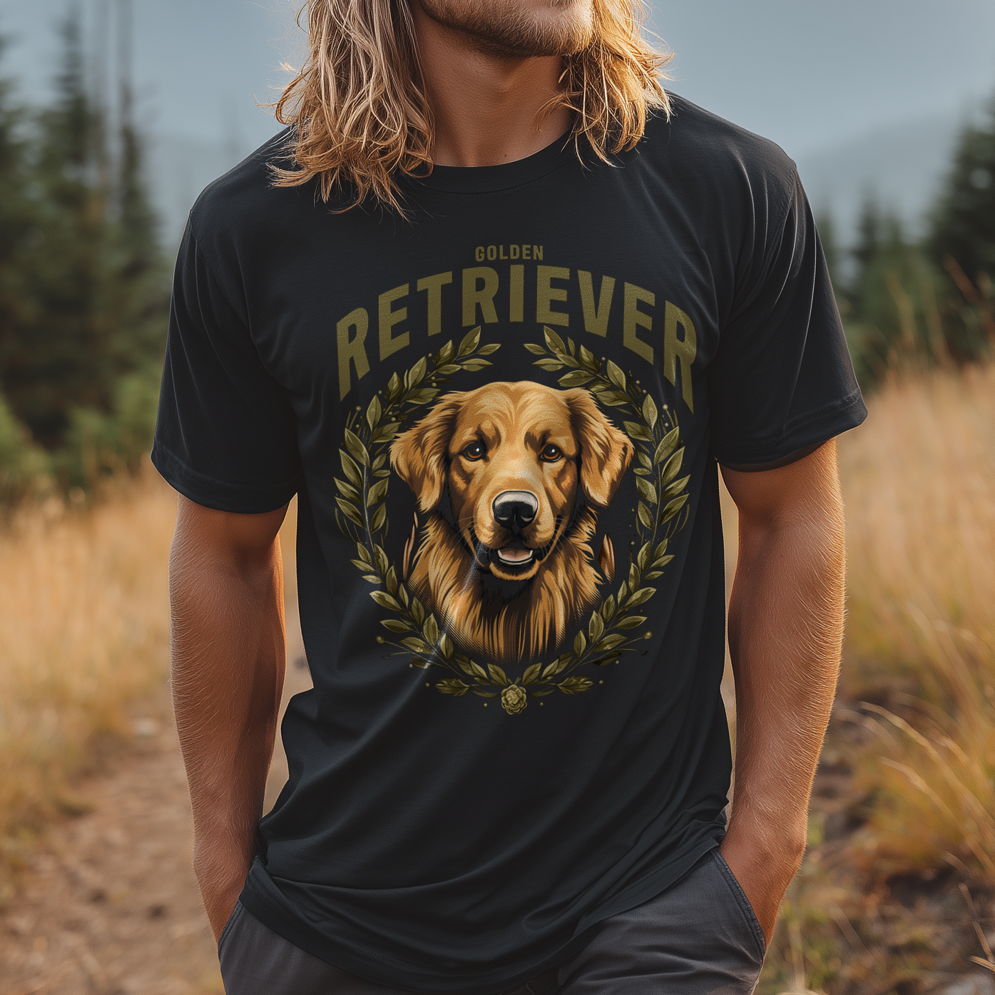 T-Shirt Golden Retriever black