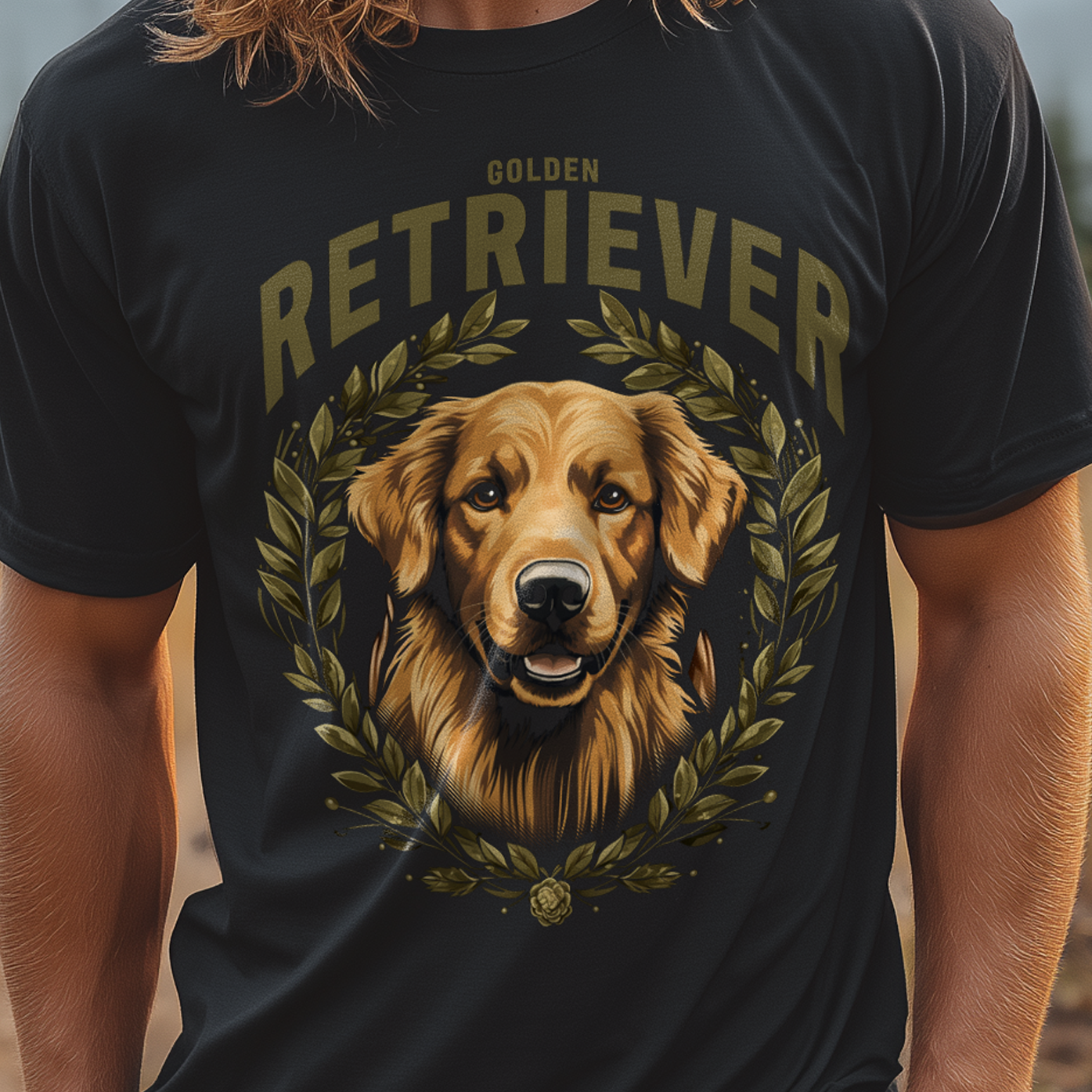 T-Shirt Golden Retriever black